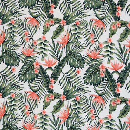 Jersey - Strelitzien - weiss Jersey - Strelitzien - weiss